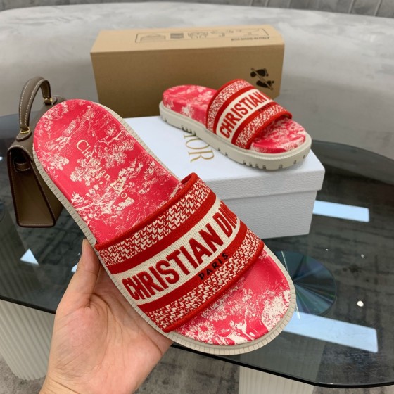 Dior vintage embroidered slippers