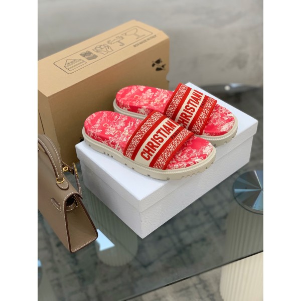 Dior vintage embroidered slippers