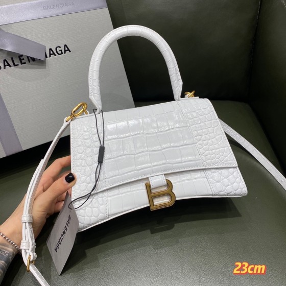 BALENCIAGA 𝐇𝐨𝐮𝐫𝐠𝐥𝐚𝐬𝐬𝐬 𝐒 crocodile-textured cowhide