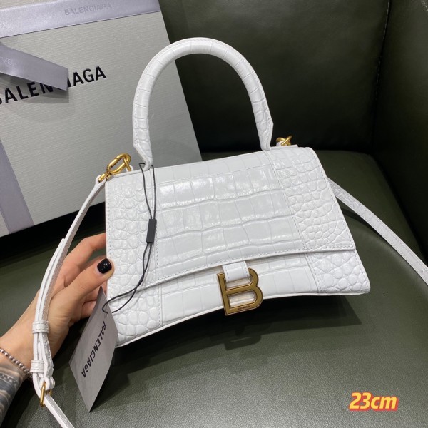 BALENCIAGA 𝐇𝐨𝐮𝐫𝐠𝐥𝐚𝐬𝐬𝐬 𝐒 crocodile-textured cowhide