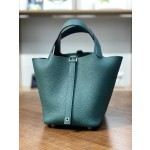 picotin18 dark green TC leather gold buckle