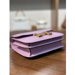 Kangkang 19 mallow purple goatskin gold buckle