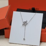 Hermes OT buckle full diamond necklace