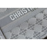 DIOR TOTE embroidered vine check grey