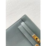 Kelly Danse almond green gold buckle evercolor leather