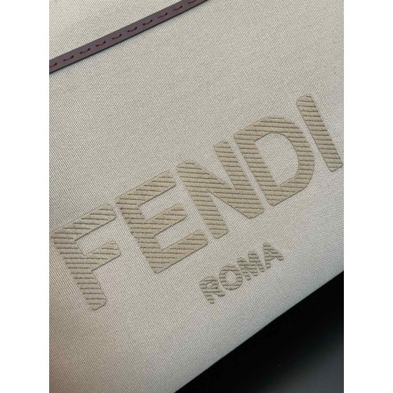 FENDI Large Khaki Tote Bag "Sunshine Tote"