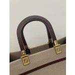 FENDI Large Khaki Tote Bag "Sunshine Tote"