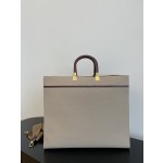 FENDI Large Khaki Tote Bag "Sunshine Tote"