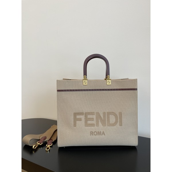 FENDI Small Khaki Tote "Sunshine Tote"