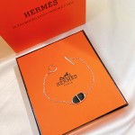 Hermes Enamel Pig Nose Cross Bar Bracelet