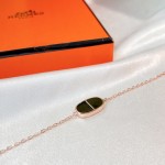 Hermes Enamel Pig Nose Cross Bar Bracelet