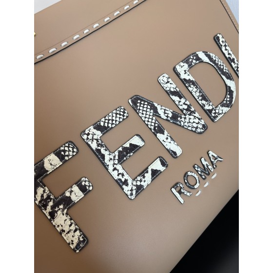 FENDI Medium Snakeskin Logo "Sunshine Tote Bag"