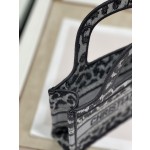 Dior Book Tote Grey Leopard Mini