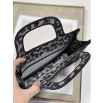 Dior Book Tote Grey Leopard Mini