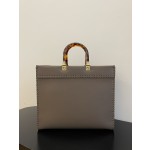 FENDI medium side leather woven tote bag "Sunshine Tote"