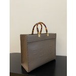 FENDI medium side leather woven tote bag "Sunshine Tote"