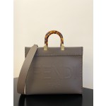 FENDI medium side leather woven tote bag "Sunshine Tote"