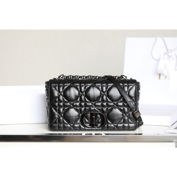 ▪️ DIOR CARO Black Gunmetal Buckle DR-061