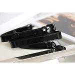 LADY four compartments black glossy patent leather rattan check ▪️DR-091