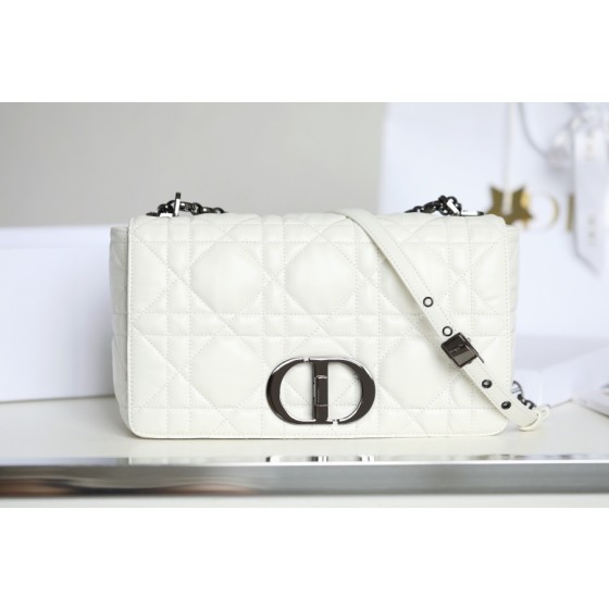 ▪️ DIOR CARO White Gunmetal Buckle DR-061