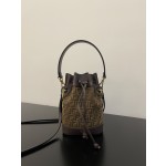 FENDI new mon tresor bag full FF suede bucket bag