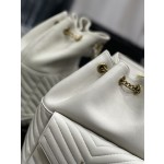 SAINT LAURENT  V型绗缝迷你水桶包型号：672609