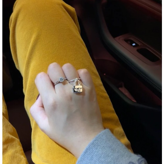 Hermes Smooth Single Diamond H Bag Ring