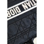 DIOR TOTE embroidered vine check black