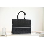 DIOR TOTE embroidered vine check black