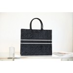 DIOR TOTE embroidered vine check black