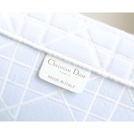 DIOR TOTE embroidered vine check white