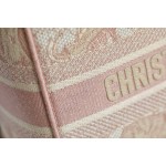 DIOR LADY-D-LITE five compartment toffee bag embroidered tiger pink