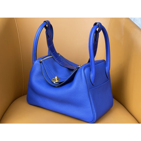 Lindy26 touch electric blue France counter tc leather gold buckle