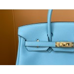 Birkin 25/30 Northern Blue swift Leather Gold Buckle
