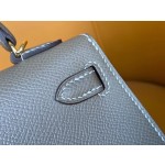Mini Kelly 2nd generation elephant gray epsom leather