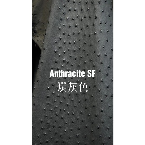 Hermes makes exclusive leather wild South African ostrich leather:charcoal gray