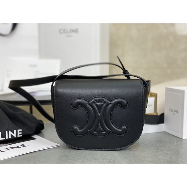 CELINE Full Leather Small Saddle Bag Model: 198263
