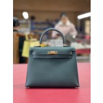 Kelly25 British green ep leather gold buckle