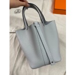 picotin18 chalice blue tc leather silver buckle