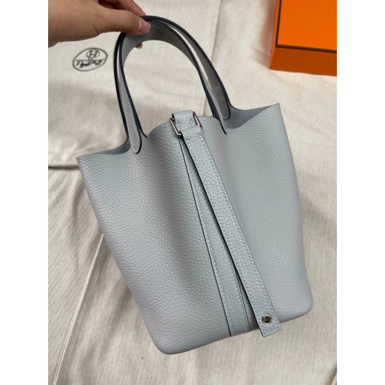 picotin18 chalice blue tc leather silver buckle