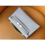 mini Kelly Asphalt Grey Epsom Gold Buckle