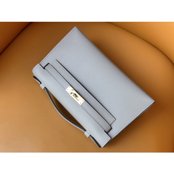 mini Kelly Asphalt Grey Epsom Gold Buckle