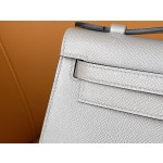 mini Kelly Asphalt Grey Epsom Gold Buckle