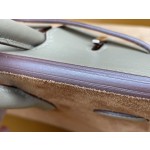 Birkin 25/30 Chestnut suede with swift Leather rose Gold Buckle