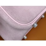 mini lindy3Q powder suede spelling swift leather silver buckle