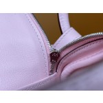 mini lindy3Q powder suede spelling swift leather silver buckle