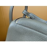 mini lindy elephant grey tc leather gold buckle