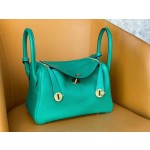 lindy26 velvet green tc leather gold buckle