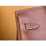 Birkin 25/30 Golden Brown Fubao leather is also the pelleted saddle leather