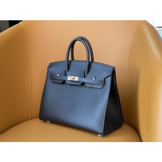 Birkin 25/30 Outer seam epsom leather black gold
